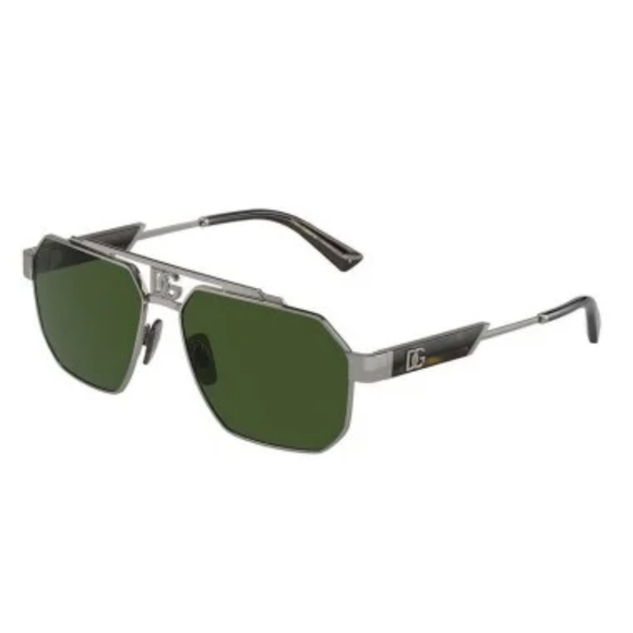 NEW DOLCE&GABBANA AVIATOR GREEN MEN SUNGLASSES DG2294 04/71 EYEWEAR - Picture 1 of 4